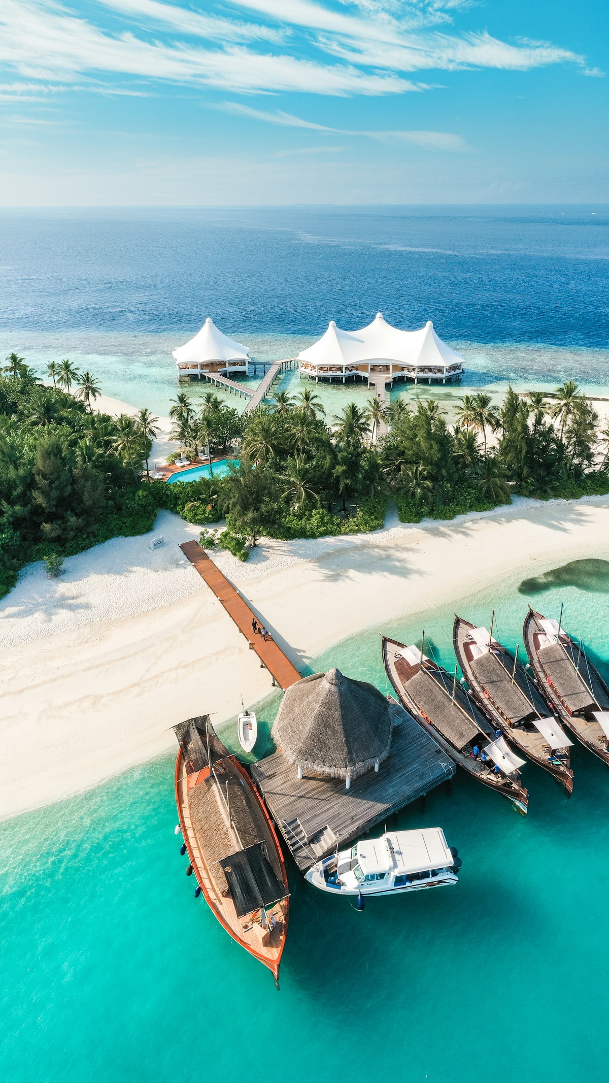 Aerial island shoreline